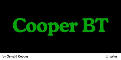 Cooper BT Font Poster 1